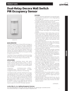 dual-relay decora Wall Switch pIr occupancy Sensor