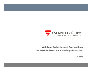 Web Lead Evaluation and Scoring Study The