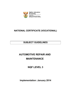 automotive repair and maintenance nqf level 3
