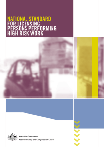 National Standard for Licensing Persons Performing High Risk Work