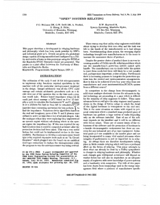 "Open" systems relaying - Power Delivery, IEEE Transactions on