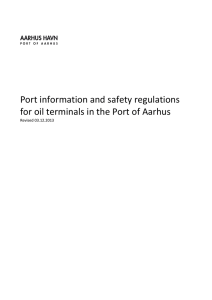 Port information and safety regulations for oil terminals in the Port of