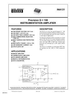 Precision G = 100 Instrumentation Amplifier