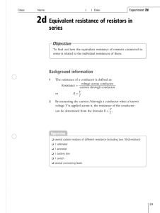 2d Equivalent resistance of resistors in series