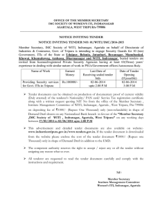 Notice Inviting Tender for Providing Security Services at Govt