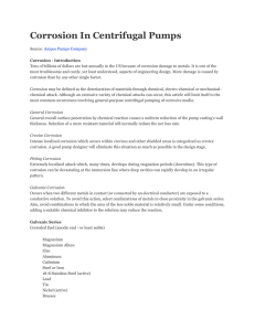 Corrosion In Centrifugal Pumps