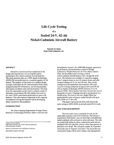 Life Cycle Testing Of A Sealed 24-v, 42-ah Nickel