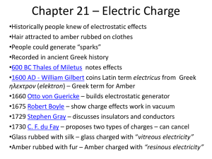 Chapter 21 = Electric Charge Lecture