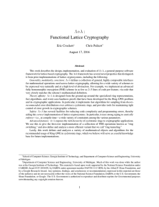 Λ  λ : Functional Lattice Cryptography - EECS