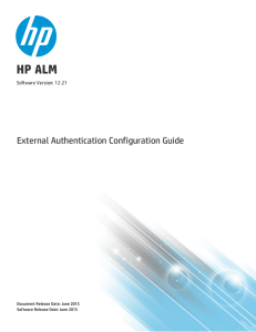 HP ALM External Authentication Configuration