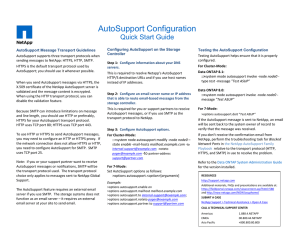 AutoSupport Configuration