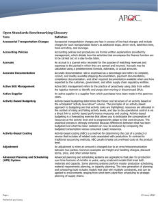 Open Standards Benchmarking Glossary