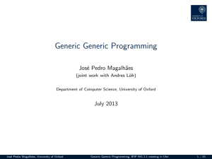 Generic Generic Programming