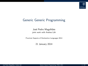 Generic Generic Programming