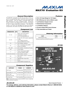 Evaluates: MAX761 MAX761 Evaluation Kit