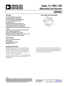 Single, 3 V, CMOS, LVDS Differential Line Receiver (Rev. 0) Data