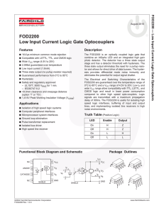 FOD2200 Low Input Current Logic Gate Optocouplers - Digi-Key