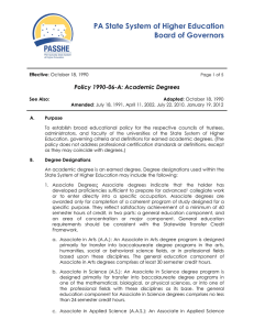 BOG Policy 1990-06-A: Academic Degrees
