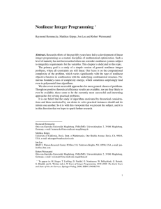 Nonlinear Integer Programming