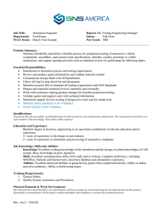 Rev., rev.1 – 7/15/15 Job Title: Simulation Engineer Reports To