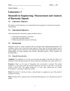 Laboratory 3 Sinusoids in Engineering: Measurement and Analysis