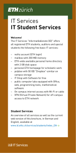 IT Student Services at ETH Zurich