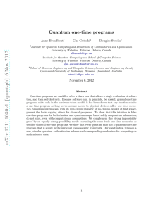 Quantum one-time programs