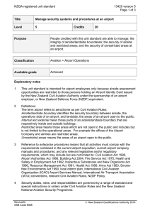 NZQA registered unit standard 13420 version 5 Page 1 of 3 Title