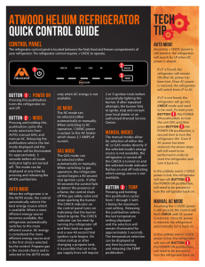 Refrigerator Quick Reference