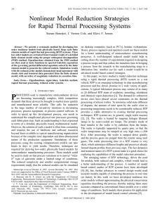 Nonlinear Model Reduction Strategies For Rapid Thermal