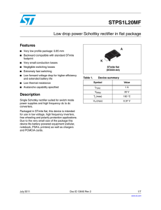 Low drop power Schottky rectifier in flat package