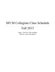 SFCM Collegiate Class Schedule - San Francisco Conservatory of