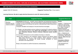 Scheme of Work - L4 Principles of Electrical and