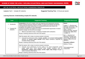 Scheme of Work L5 Principles of Electric and