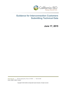 Guidance for Interconnection Customers Submitting Technical Data