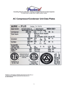AC Data Plate - PROSPEX Home Inspector Consulting Services