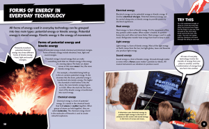 Forms of Energy in everyday technology