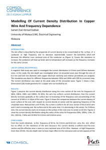 Modelling Of Current Density Distribution In Copper Wire