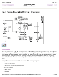 Fuel Pump Electrical Circuit Diagnosis