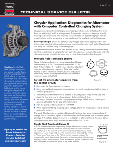 Chrysler Application: Diagnostics for Alternator with Computer