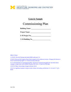 Commissioning Plan - Architecture Engineering and Construction