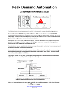 Zone/Motion Dimmer Manual