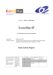 EXTREMAT IP (New Materials for Extreme Environments)