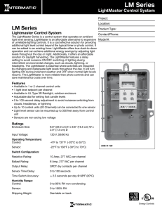 LightMaster Specification Sheet