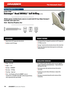 Scavenger® Head DRIVALL® Self Drilling (1 OF 3)