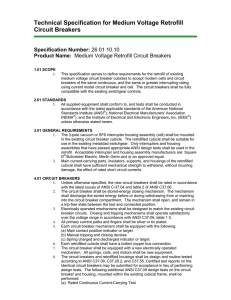 Technical Specification for Medium Voltage Retrofill Circuit Breakers