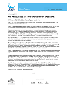 ATP Announces 2015 ATP World Tour Calendar