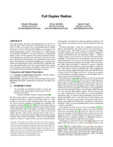 Full Duplex Radios - Stanford University