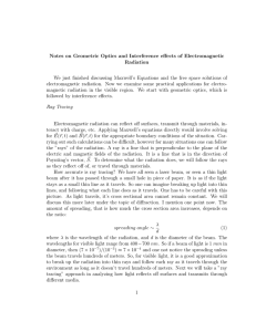 Notes on Geometric Optics and Interference effects of