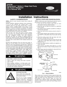 Installation Instructions - TKC Heating and Air Conditioning